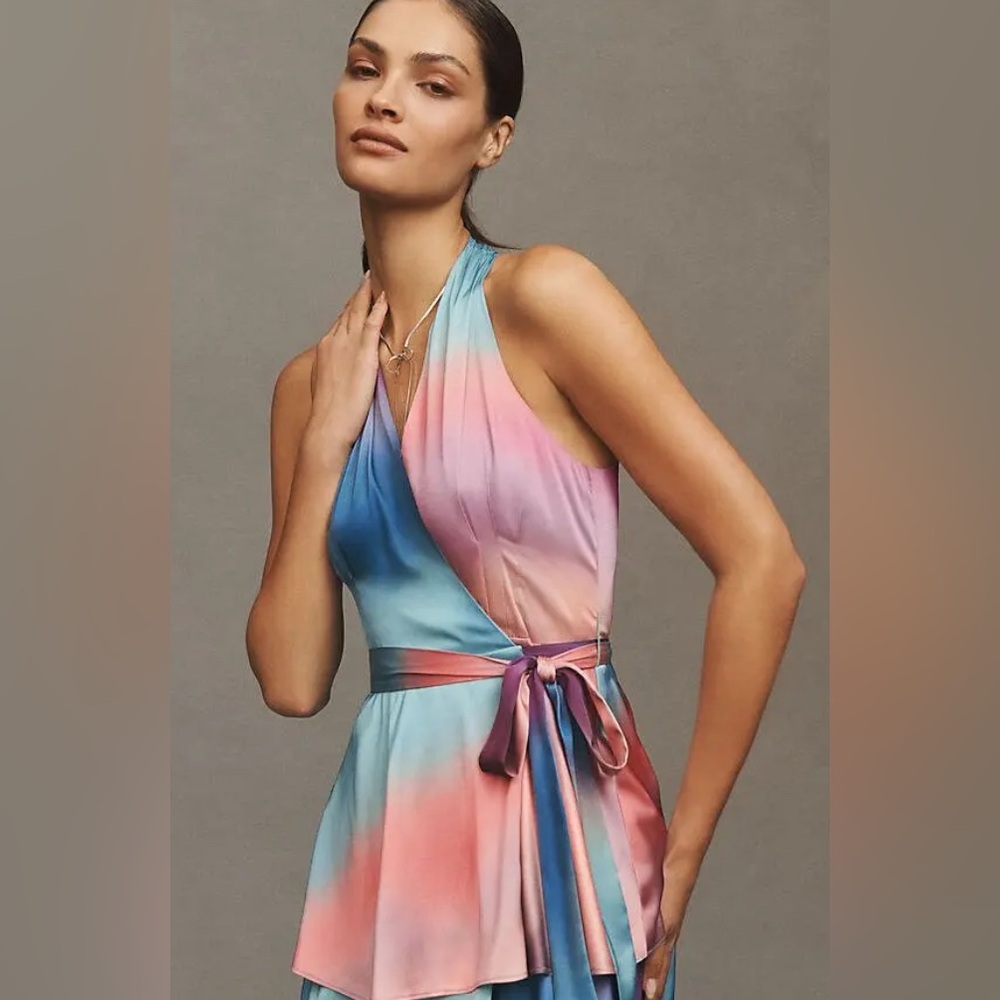Anthropologie Hutch Sat Paige Wrap Maxi Dress, LARGE NWT - Picture 2 of 9